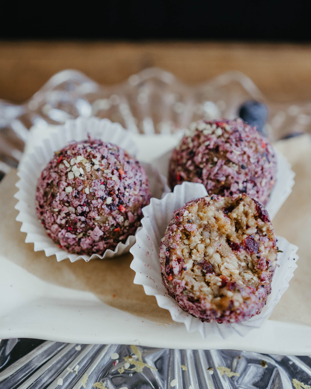 Lemon + Blueberry Bliss Balls