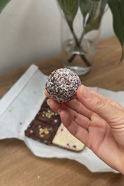 Raspberry + Almond Bliss Balls